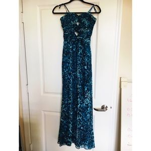 Blue/Black Formal Cutout Dress